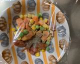 レンジ簡単洋風梅焼き鶏味オムライス弁当作り方2写真