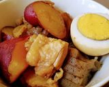 ◆秋和食♡鶏とさつまいものほっこり煮物◆作り方4写真