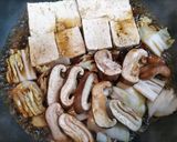 簡単主菜無水で豚肉と白菜と小松菜すき焼き風肉料理作り方7写真