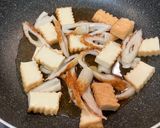 厚揚げとちくわのニラ卵とじ。めんつゆ使用作り方2写真