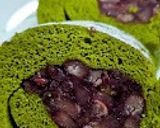 ★低糖質‼抹茶おから粒あんロールケーキ♪作り方10写真