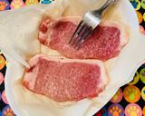 とんかつ用豚肉で⚫︎目玉焼きチャーシュー丼作り方1写真