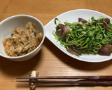 中華おこわと豆苗＆キクラゲ＆ザーサイ炒め作り方1写真