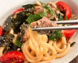 光熱費ゼロ！サバ缶とトマトの冷やし中華うどん　作り方4写真