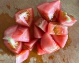 トマト・油揚げ・きのこの味噌汁☆作り方1写真