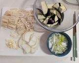 ナスと豚肉のラー油つけそば作り方1写真