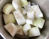 塩麹鶏そぼろで♪とろとろ冬瓜のやさしい煮物作り方1写真