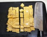 サイコロスパム卵焼き＆沢庵＆胡瓜浅漬け丼作り方3写真
