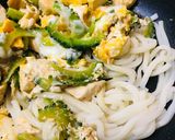 鶏肉の玉子ゴーヤーチャンプルー 焼うどん作り方3写真