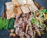 簡単主菜無水で豚肉と白菜と小松菜すき焼き風肉料理作り方9写真