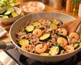 めんつゆで簡単！ズッキーニと豚肉のガーリック作り方3写真