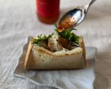 カフェ風？胡椒焼売のポケットサンドイッチ作り方5写真