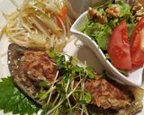 ピーマンと椎茸の茄子肉詰めハンバーグ作り方7写真