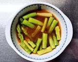レンジで！アスパラと カニカマの 甘辛生姜タレ♪作り方4写真