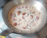 しいたけとソーセージのクリームスパゲッティ作り方8写真