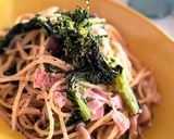 タッパーとレンジ☆菜の花塩麹パスタ作り方5写真