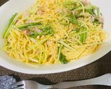 水菜とベーコンのレモンバターパスタ作り方6写真