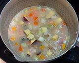 かぼちゃなど余り野菜で具沢山！簡単ミルクスープ作り方5写真