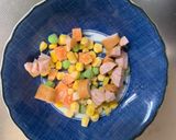 レンジ簡単洋風梅親子丼味オムライス弁当作り方1写真