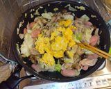 豚肉キャベツしめじのふわふわ卵味噌炒め作り方5写真