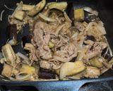 ナスと豚肉のラー油つけそば作り方6写真