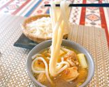 鶏がら麺つゆスープで♪鶏南蛮うどん作り方7写真
