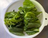 菜の花とベーコンのにんにく醤油パスタ作り方1写真