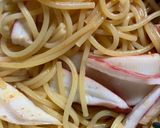 簡単明太子とびっこのガーリックいかパスタ作り方6写真