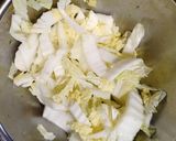 白滝と 白菜 鶏ささみ きのこの 和風煮作り方3写真