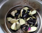 ナスとそばのショートパスタのおろしそば風作り方1写真