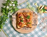 豚ひき肉とウインナーのパスタトースト作り方6写真