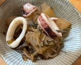 塩昆布で！イカと春大根の柔らか煮物作り方4写真
