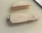 スナップエンドウとサラダチキンラー油マヨ作り方1写真