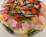海鮮ちらし寿司ケーキ作り方10写真
