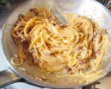 本格✨️豚バラと味噌でカルボナーラ作り方6写真