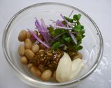 簡単！大豆とかいわれの粒マスタード和え作り方1写真