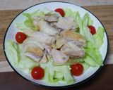 不器用鶏もも肉のカリカリ蒸しサラダ作り方4写真