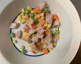全てレンジ中華風クリーム梅味炒飯弁当作り方2写真