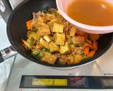 にんにくの芽と人参と豚肉のキムチ炒め＆厚揚げ作り方6写真