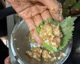 絶品！鶏ひき肉の大葉包みハンバーグ作り方3写真