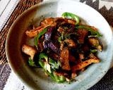 市販の豚の味噌漬を利用☆ナスとピーマンの炒め物作り方5写真