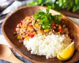 レモンを添えた彩りエスニックそぼろ丼作り方7写真