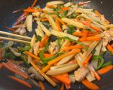 鶏もも肉とれんこんのきんぴら。作り方4写真