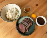 鹿モモ肉のロースト丼作り方4写真