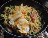 ふわふわ卵とベーコンと春菊のパスタ作り方16写真