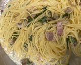 ほうれん草とベーコン、きのこのクリームパスタ作り方6写真