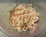 レンジで5分！茹でうどんのコク旨カルボ風うどん作り方3写真