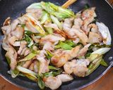 豚肉とトロねぎの♪おかかポン酢炒め😋🍚作り方5写真