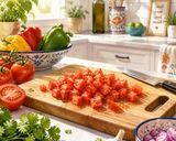トマト缶不使用。なすとベーコンのトマトパスタ作り方5写真