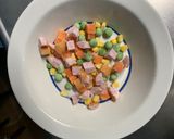 全てレンジ中華風梅シーフード風味炒飯弁当作り方2写真